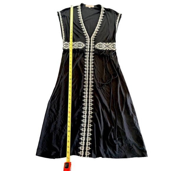 🖤 VINTAGE JIWON PARK - Luxe Black Silk with Ornate Embroidery  Size 8 🖤 - Picture 8 of 11